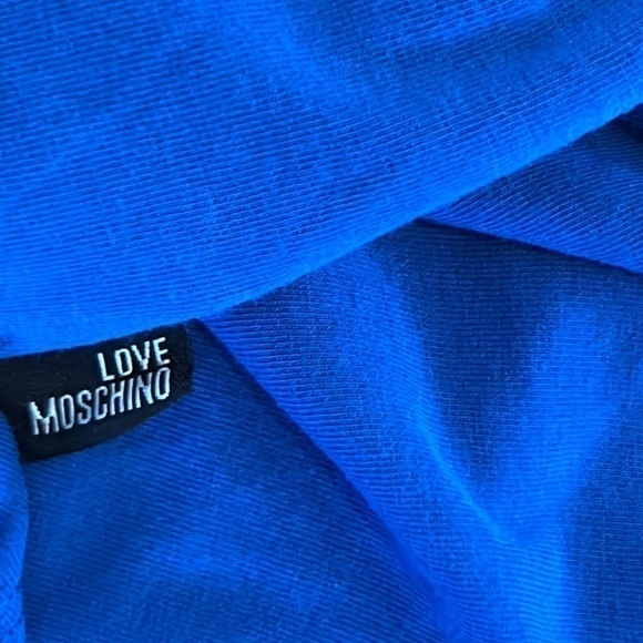 LOVE Moschino T-Shirt Bird in Sneakers Blue Italy Medium - Picture 3 of 7